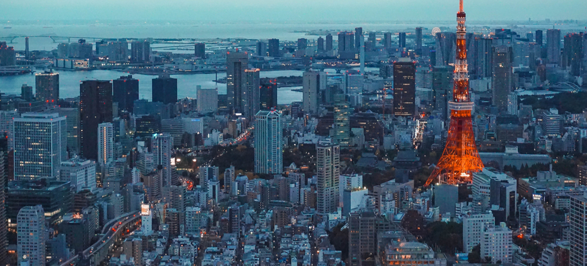 Background of Tokyo skyline